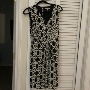 Banana republic dress black white and lime